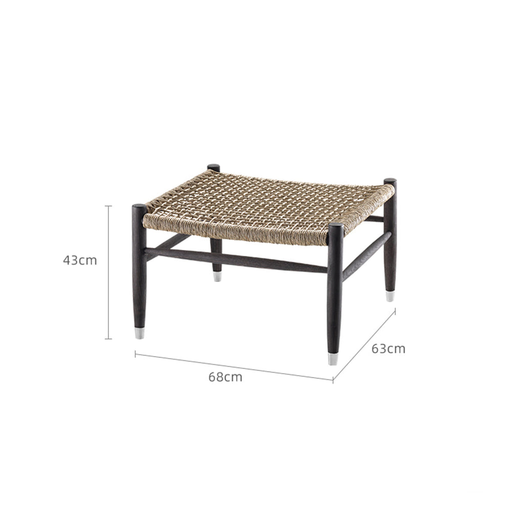 Delhi Textured Rattan Ottoman-1